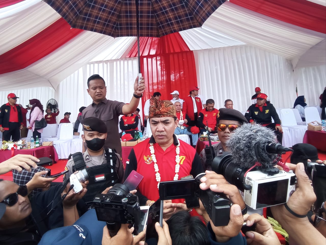 Wali Kota Samarinda Andu Harun pada Pawai Pembangunan 2022 kota Samarinda