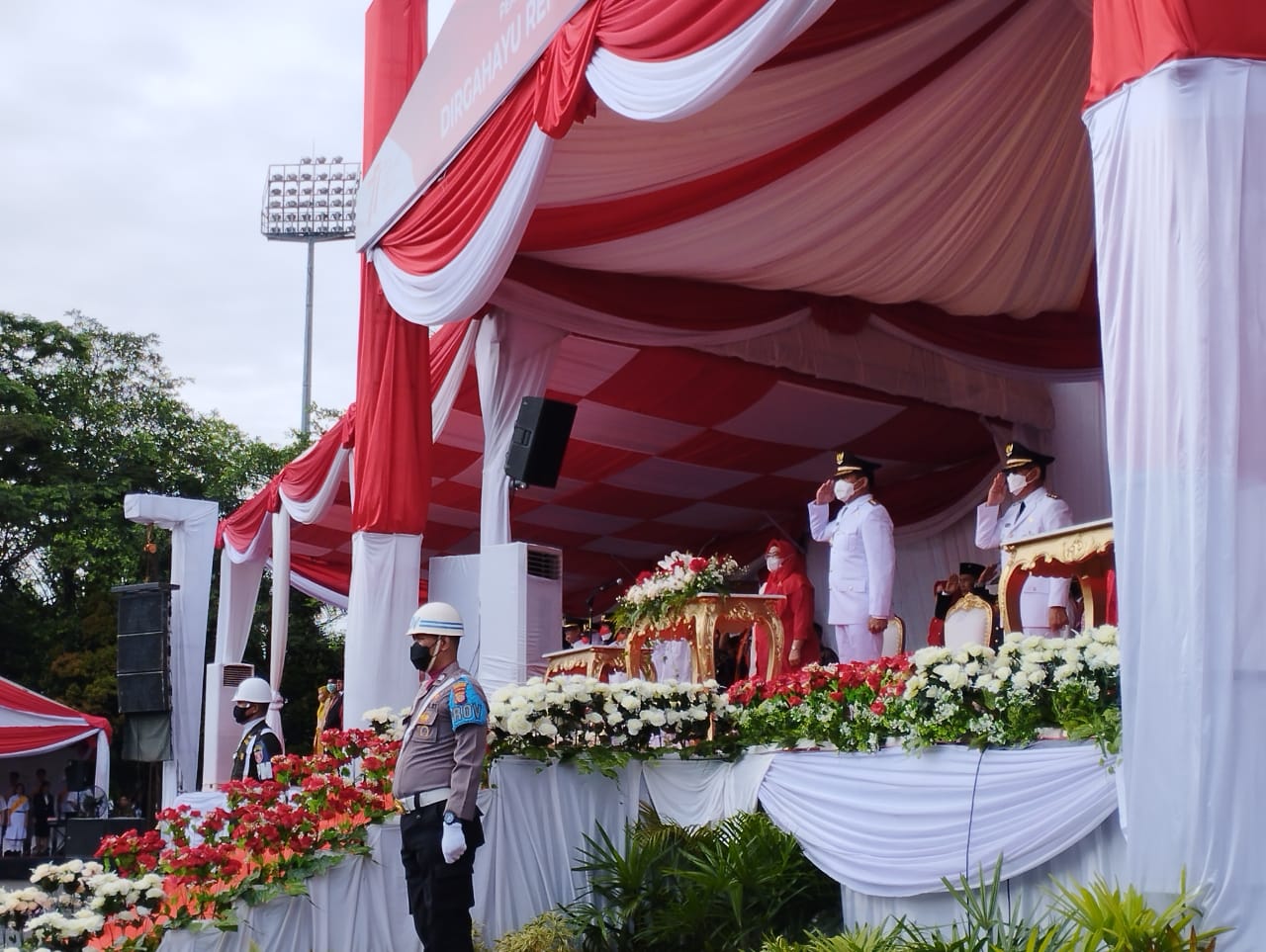 Wali Kota Samarinda Andi Harun sebagai Inspektur Upacara Hari Kemerdekaan Republik Indonesia (HUT RI) ke-77