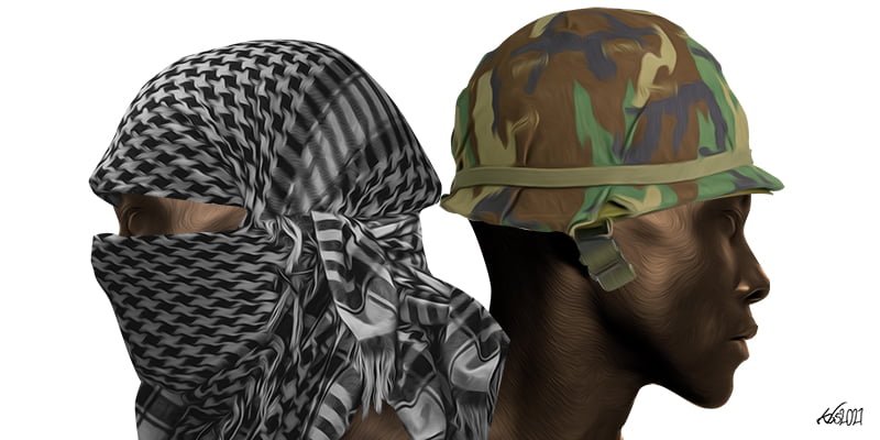 Ilustrasi situasi tegang antara tentara keamanan Kenya dengan Kelompok Al-Shabab
