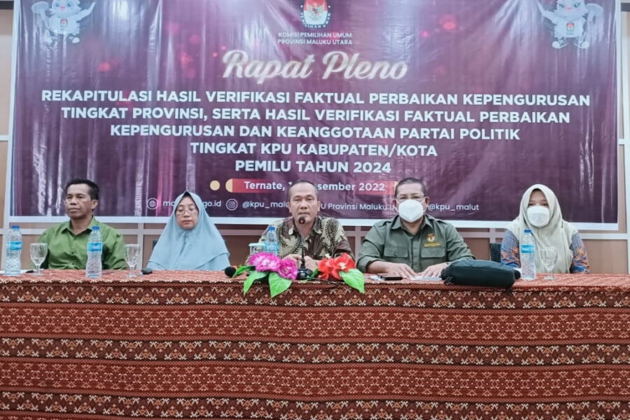 Rapat Pleno KPU Maluku Utara (Adakah.id/Ali Akbar Muhammad)