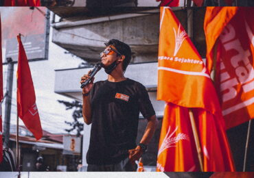 Exco Partai Buruh Samarinda Aksi Tolak Perpu Omnibuslaw Ciptaker