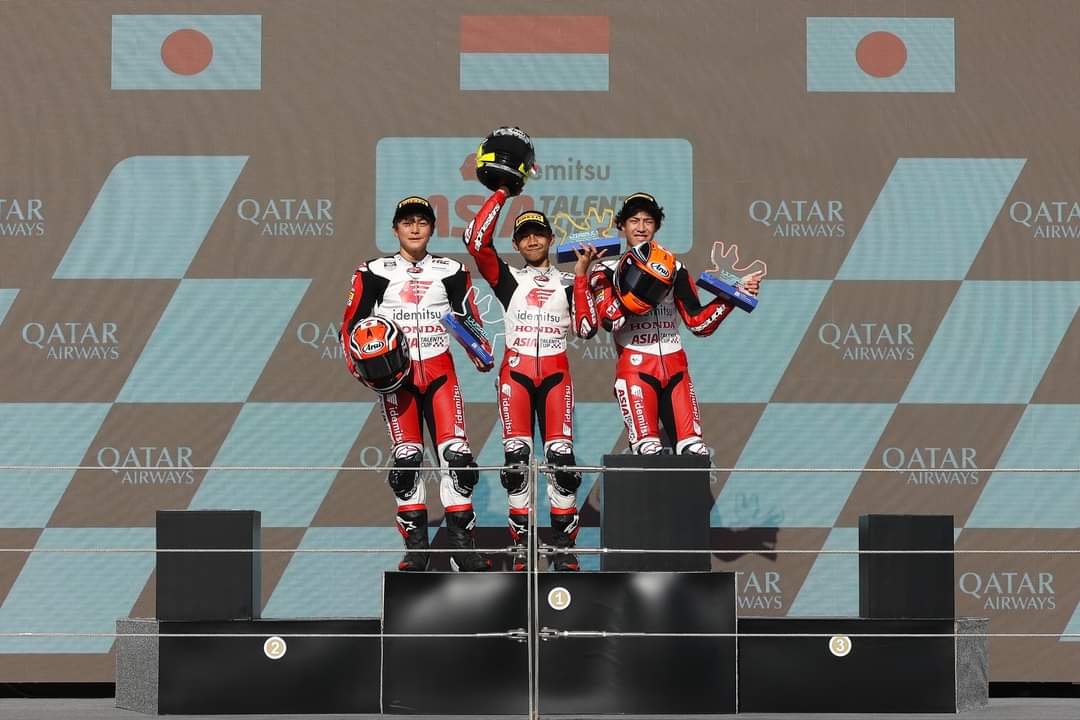 Meraih Podium Tertinggi, Pebalap Astra Honda Lanjutkan Kejayaan di Asia Talent Cup Qatar. (Istimewa)
