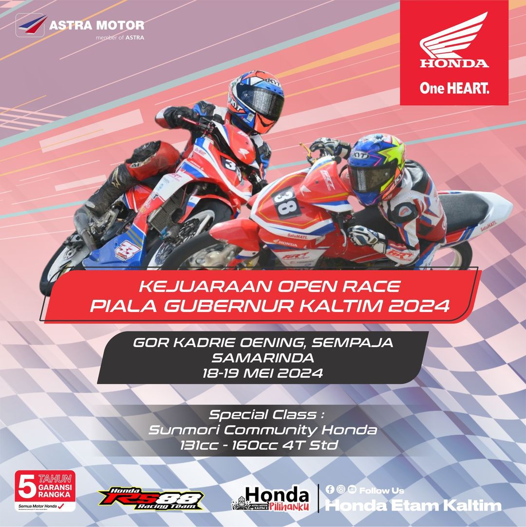 Astra Motor Kaltim 2 memberikan dukungan untuk kejuaraan Open Race Piala Gubernur Kaltim 2024.