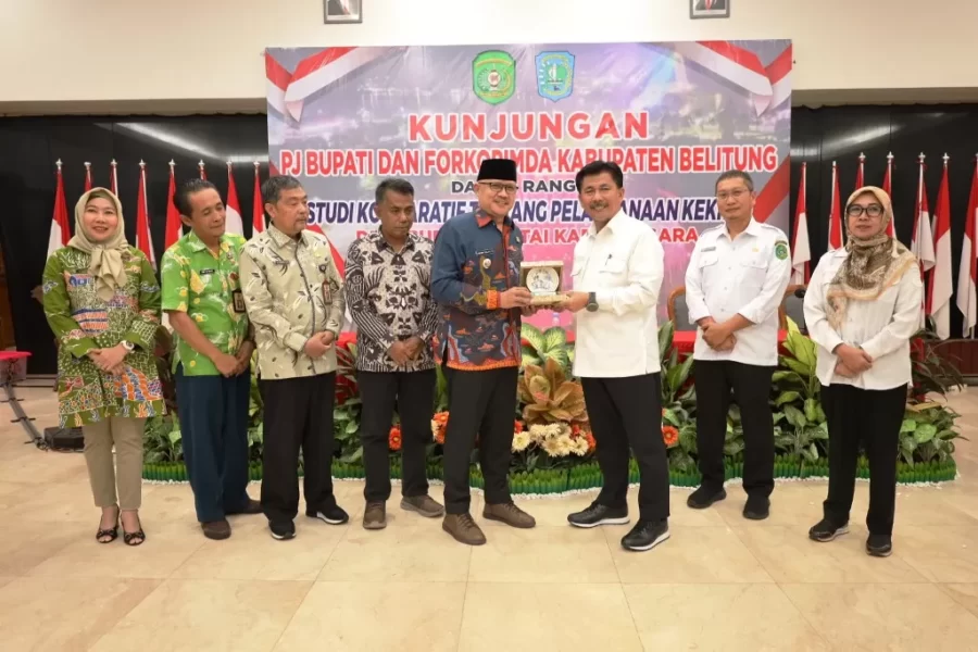 Sekda Kabupaten Kukar, Sunggono terima kunjungan Pemkab Belitung.