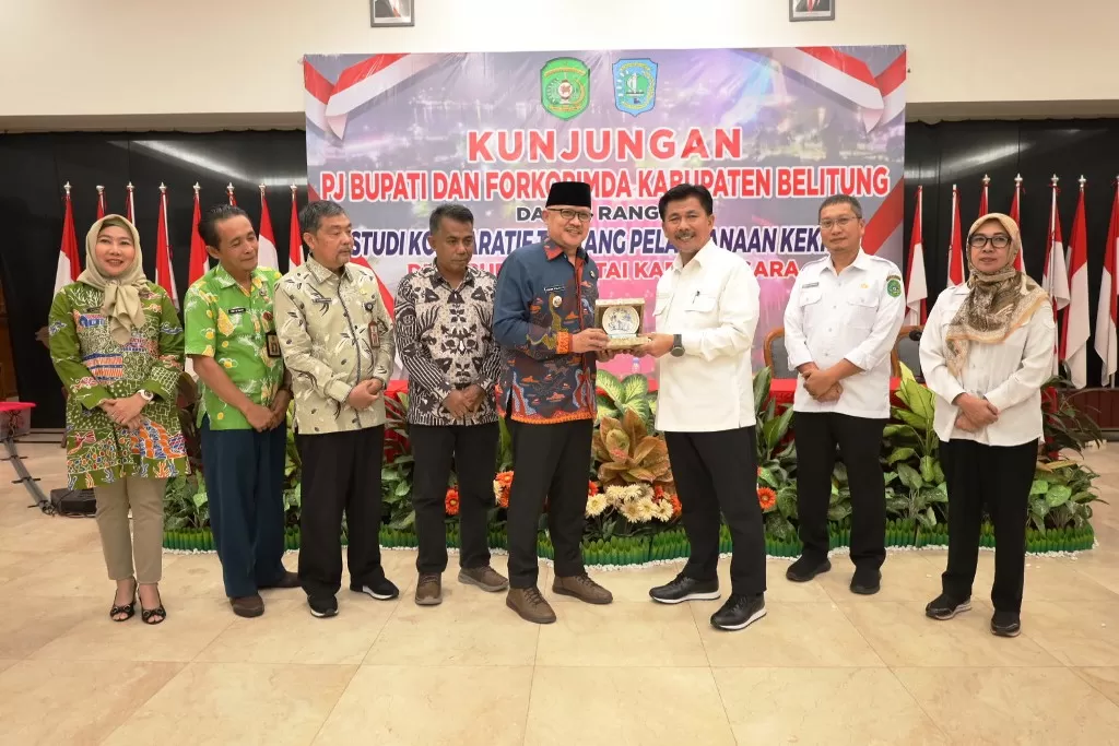 Sekda Kabupaten Kukar, Sunggono terima kunjungan Pemkab Belitung.