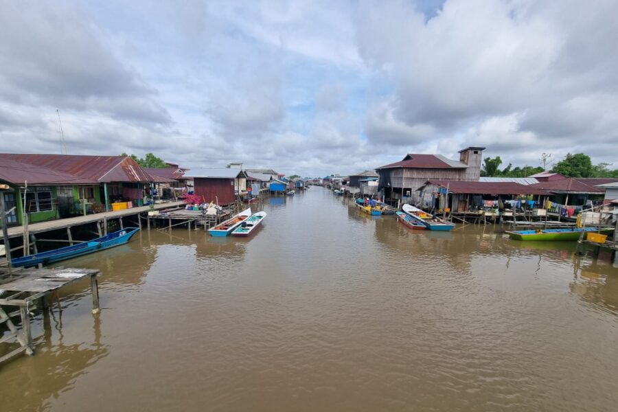 Salah satu desa nelayan di Kutai Kartanegara, Kalimantan Timur. (Foto/HI)