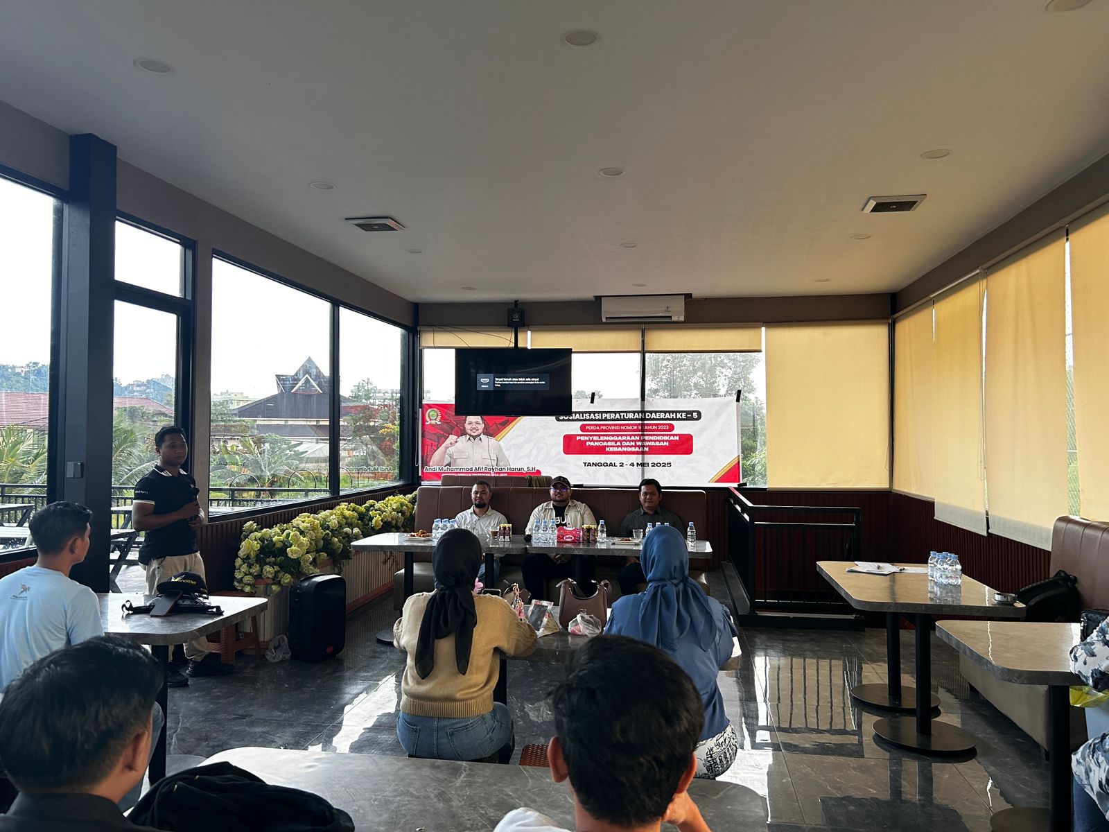 Sosialisasi Perda No 9 Tahun 2023 tentang Penyelenggaraan Pendidikan Pancasila dan Wawasan Kebangsaan, Anggota DPRD Kaltim Andi Muhammad Afif Rayhan Harun di Samarinda.