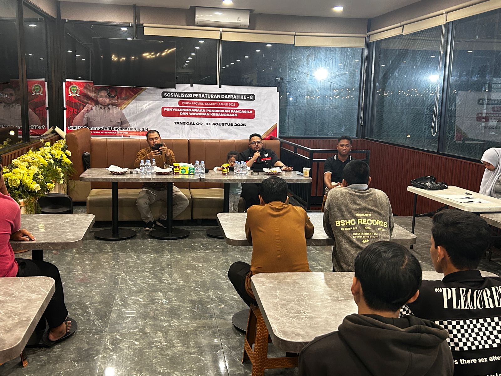 Sosialisasi Perda Nomor 9 Tahun 2023 tentang Pendidikan Pancasila dan Wawasan Kebangsaan di Samarinda, Anggoota DPRD Kaltim, Andi Afif Rayhan Harun.